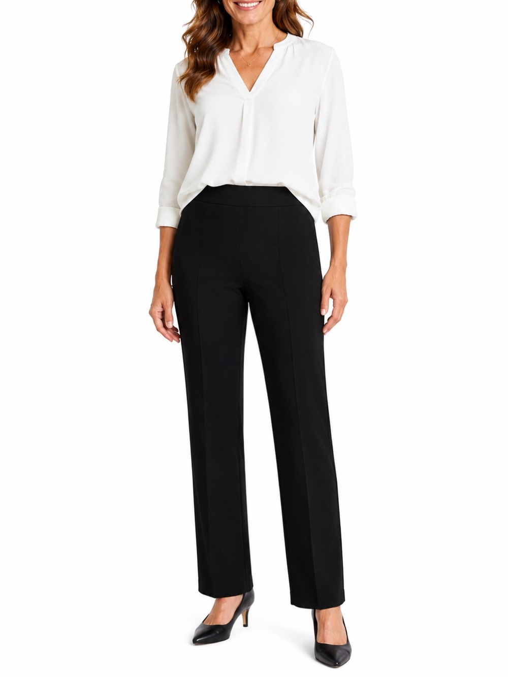 Gloria Vanderbilt All-Around Slimming Effect Pull-On Pants Size 16 Black